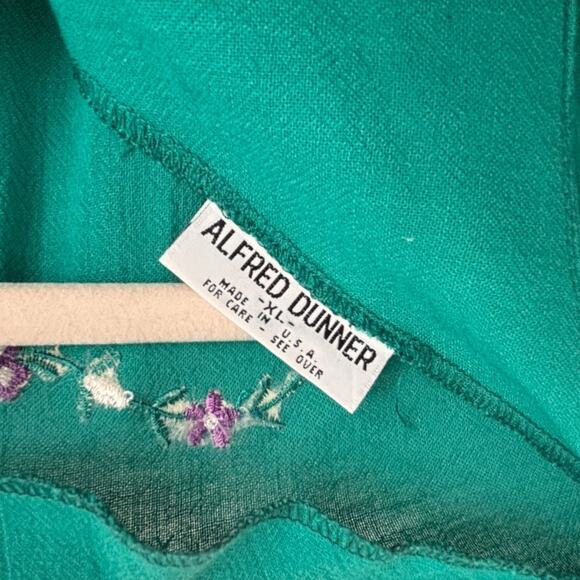 Alfred Dunner Teal Blouse – Cottagecore Floral XL - Picture 3 of 3
